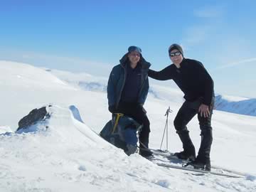 Bill and Mike skiing