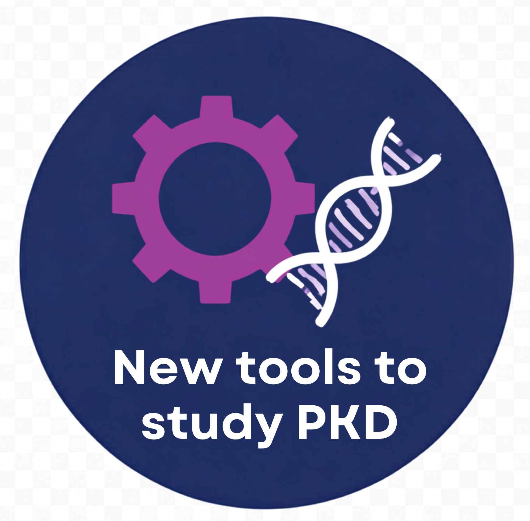 Icon showing a cog and DNA helix